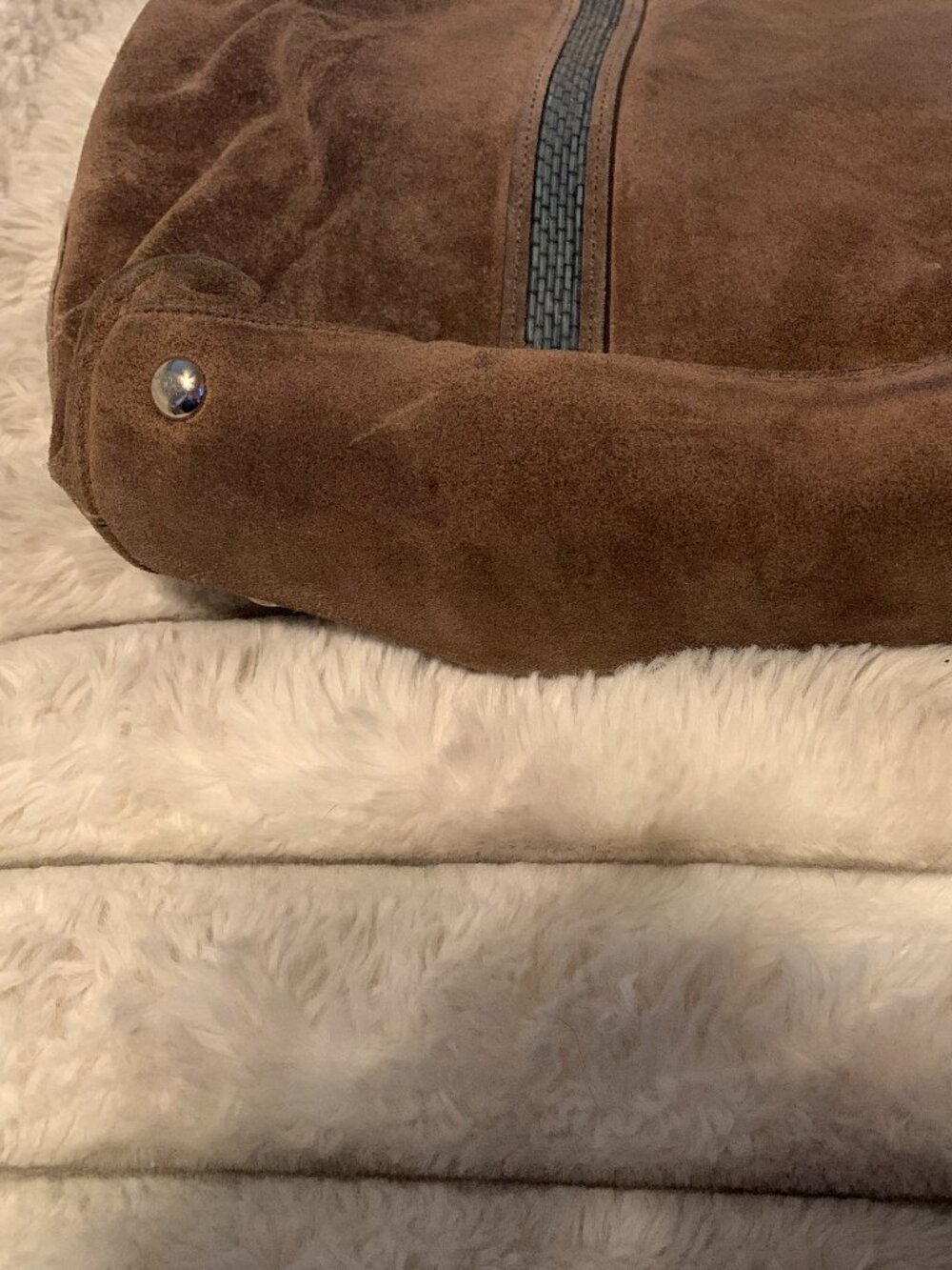 Light Brown Suede Coach Bag - Picture 3 of 5